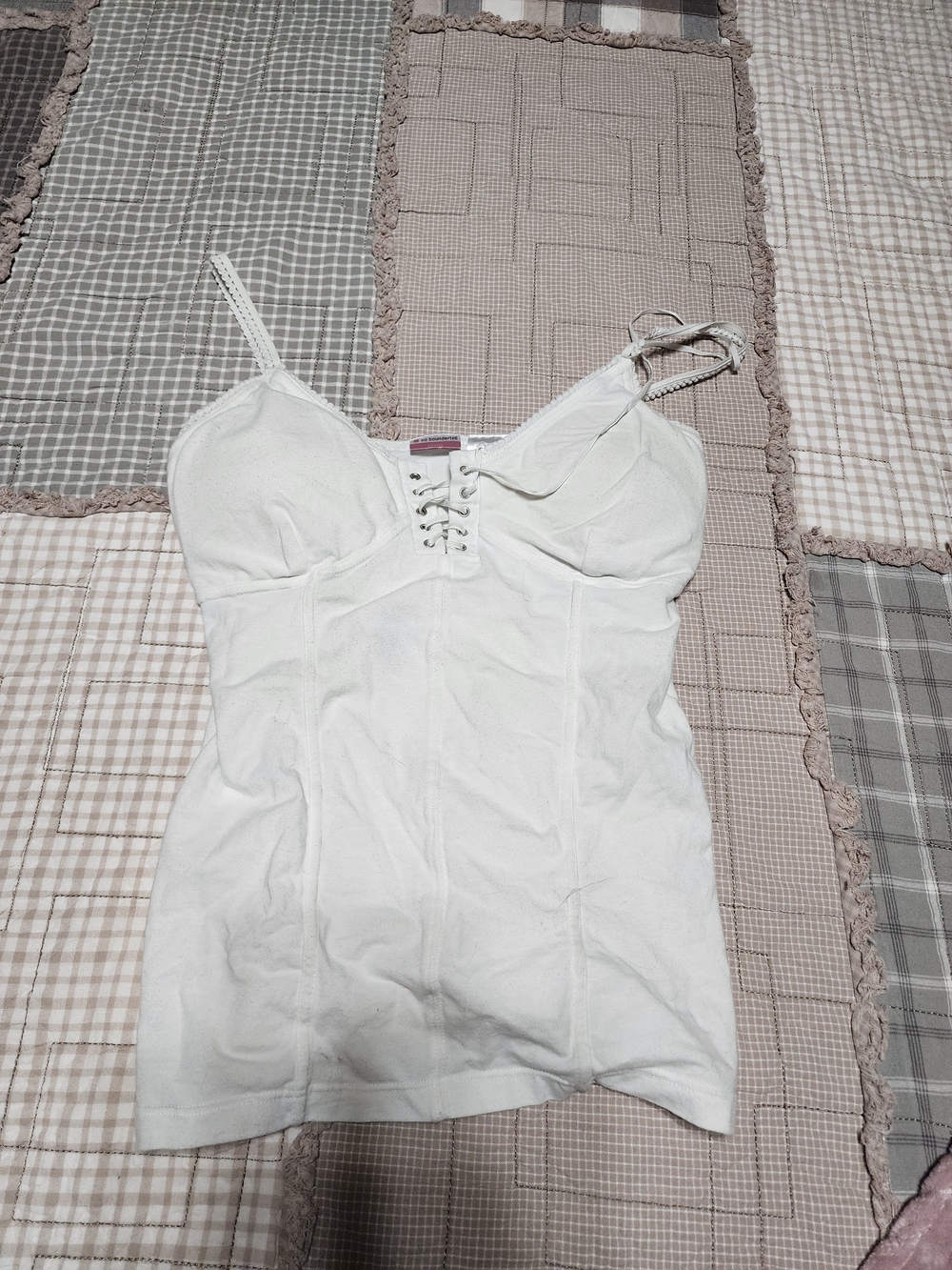 No Boundaries White Lace-Up Cami